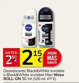 Consum Nivea Desodorante Black&White invisible o Black&White invisible Men oferta