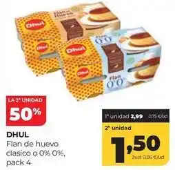 Alimerka Dhul - flan de huevo clasico o 0% 0% oferta