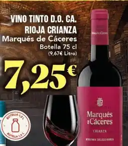 Gadis Marqués de cáceres - vino tinto d.o. ca. rioja crianza oferta