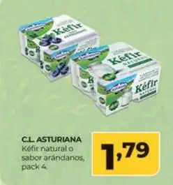 Alimerka La asturiana - kefir natural o sabor arandanos oferta