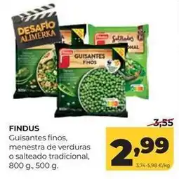 Alimerka Findus - guisantes finos, menestra de verduras o salteado tradicional oferta