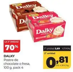 Alimerka Dalky - postre de chocolate o fresa oferta
