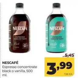 Alimerka Nescafé - espresso concentrate black o vanilla oferta
