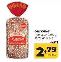 Alimerka Oroweat - pan 12 cereales y semillas oferta