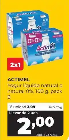 Alimerka Actimel - yogur liquido natural oferta