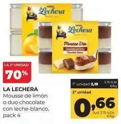 Alimerka La lechera - mousse de limon o duo chocolate con leche-blanco oferta