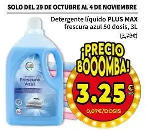 Plus - detergente líquido max frescura azul