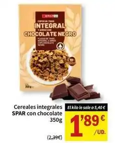 SPAR Spar - cereales integrales con chocolate oferta