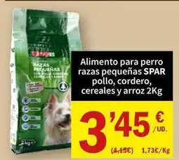 SPAR Spar - alimento para perro razas pequenas pollo, cordero, cereales y arroz oferta