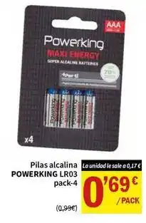 SPAR Powerking - pilas alcalina lr03 pack-4 oferta