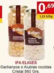 Supermercados Extremadura Ifa eliges - garbanzos o alubias cocidas cristal oferta