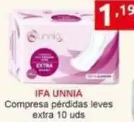Supermercados Extremadura Ifa unnia - compresas pérdidas leves extra oferta