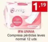Supermercados Extremadura Ifa unnia - compresas pérdidas leves normal oferta
