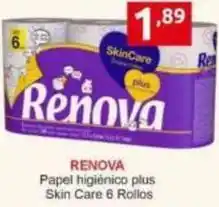 Supermercados Extremadura Renova - papel higiénico plus skin care 6 rollos oferta