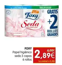 Dicost Foxy - papel higienico seda 3 capas 6 rollos oferta