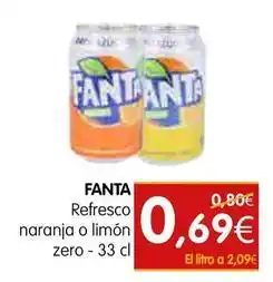 Dicost Fanta - refresco naranja o limon zero oferta