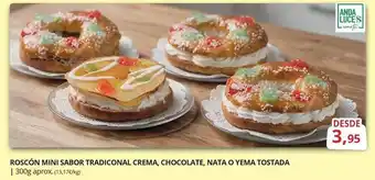 Anda - roscón mini sabor tradicional crema chocolate, nata o yema tostada