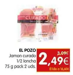 Dicost El pozo - jamon curado 1/2 loncha oferta