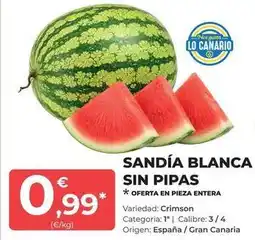 SPAR Gran Canaria Origen - sandía blanca sin pipas oferta