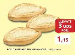 Supermercados MAS Bollo - artesano 28% masa madre oferta
