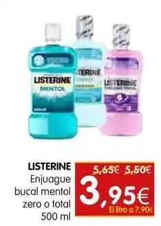 Dicost Listerine - enjuague bucal mentol zero o total oferta