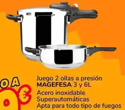 Supeco Magefesa - juego 2 ollas a presion oferta