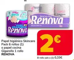 Supeco Renova - papel higienico skincare o papel cocina gigarollo 1 rollo oferta
