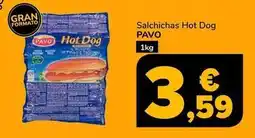 Supeco Pavo - salchichas hot dog oferta