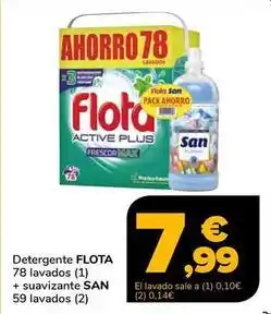 Supeco Flota / san - detergente + suavizante oferta