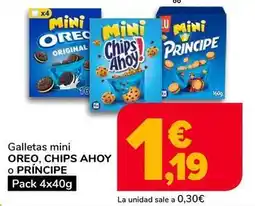 Supeco Oreo / chips ahoy / principe - galletas mini oferta