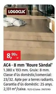 Bauhaus Logoclic - suelos laminados ac4 8mm roble sandalo oferta