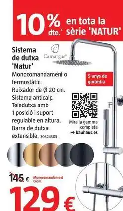 Bauhaus Camargue - sistema de ducha natur oferta