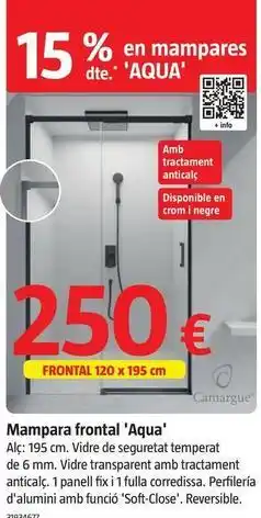 Bauhaus Camargue - mampara frontal aqua oferta