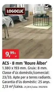 Bauhaus Logoclic - suelos laminados ac5 8 mm roble alamo oferta