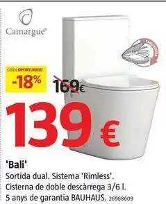 Bauhaus Camargue - pack de wc bali oferta