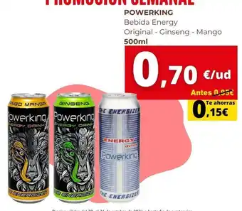Powerking - bebida energy original - ginseng - mango