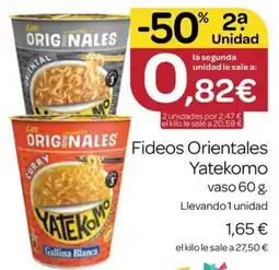 Supermercados El Jamón Yatekomo fideos orientales oferta