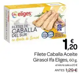 Supermercados El Jamón Ifa Eliges filetes de caballa del sur en aceite de girasol oferta