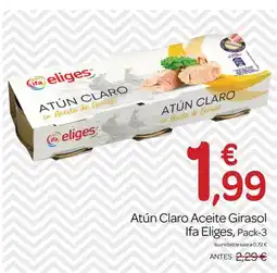 Supermercados El Jamón Ifa Eliges atún claro aceite girasol oferta