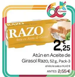 Supermercados El Jamón Razo atún en aceite de girasol oferta