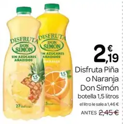 Supermercados El Jamón Disfruta Piña o Naranja Don Simón oferta