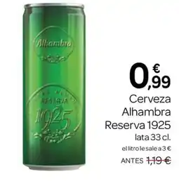 Supermercados El Jamón Alhambra Cerveza Reserva 1925 oferta