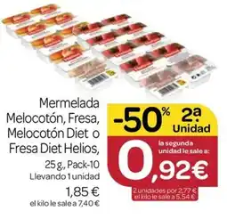Supermercados El Jamón Mermelada Melocotón, Fresa, Melocotón Diet o Fresa Diet Helios oferta