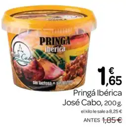 Supermercados El Jamón José Cabo pringá ibérica oferta