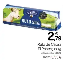 Supermercados El Jamón El Pastor rulo de cabra oferta