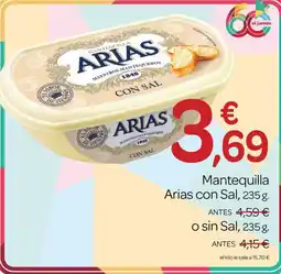 Supermercados El Jamón Arias mantequilla con sal oferta