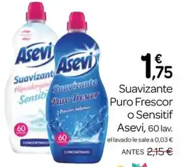 Supermercados El Jamón Asevi Suavizante Puro Frescor o Sensitif oferta