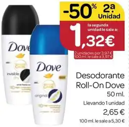 Supermercados El Jamón Dove Desodorante Roll-On oferta