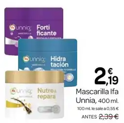 Supermercados El Jamón Unnia mascarilla oferta