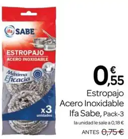 Supermercados El Jamón Ifa Sabe estropajo acero inoxidable oferta